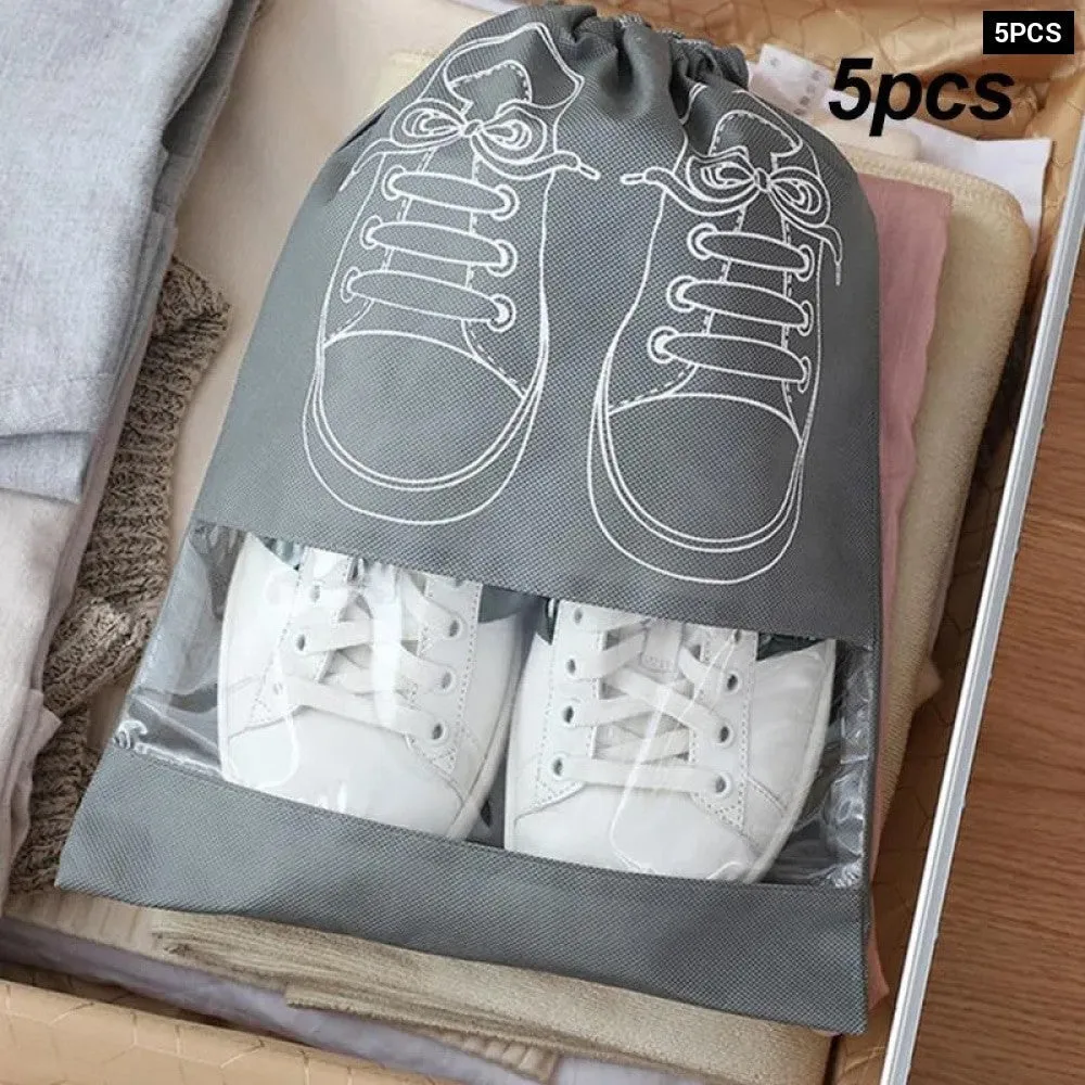 5/10pcs Portable Non Woven Waterproof Shoes Storage Bag