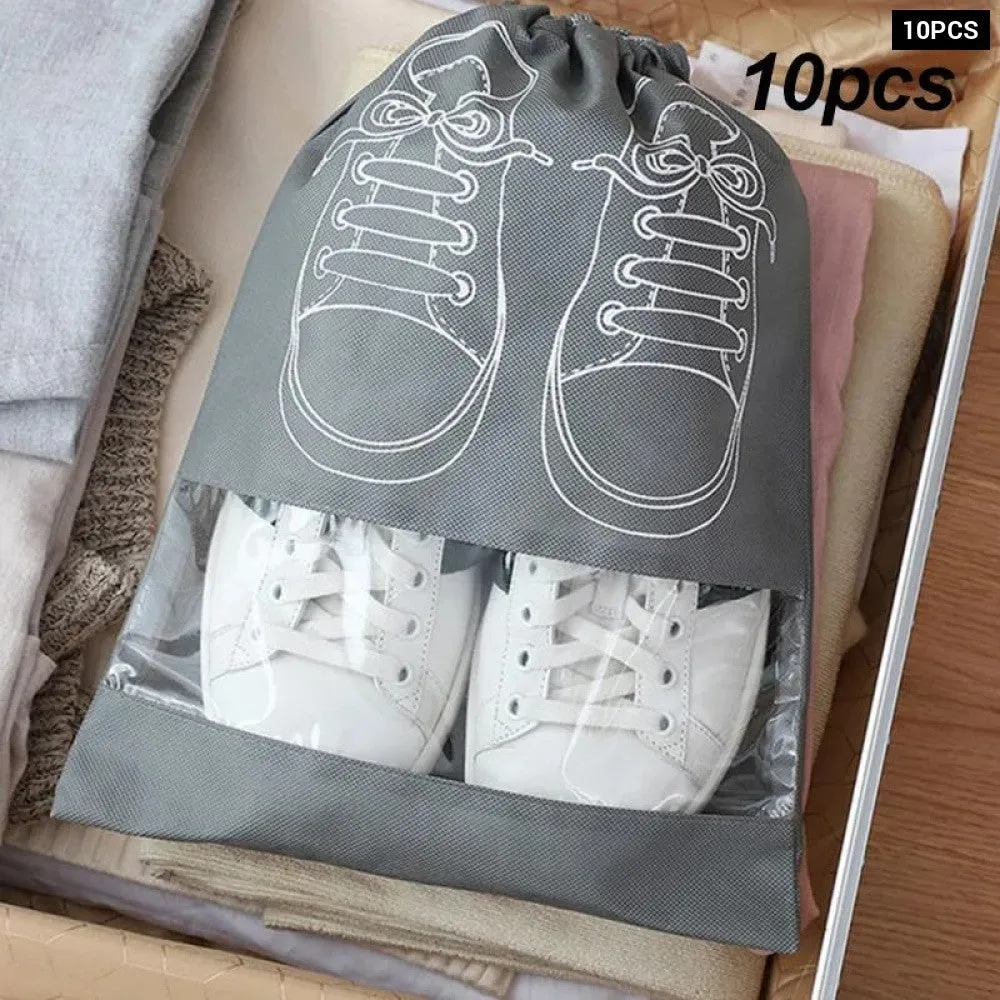 5/10pcs Portable Non Woven Waterproof Shoes Storage Bag