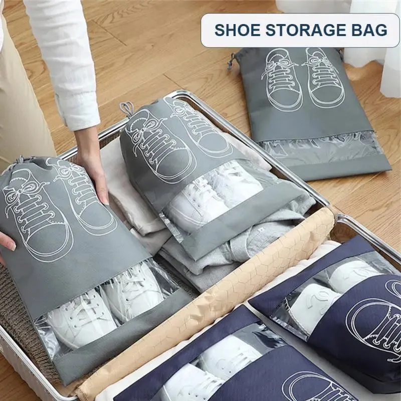 5/10pcs Portable Non Woven Waterproof Shoes Storage Bag