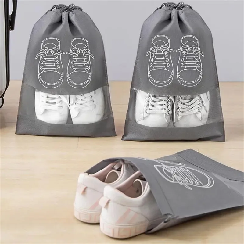 5/10pcs Portable Non Woven Waterproof Shoes Storage Bag