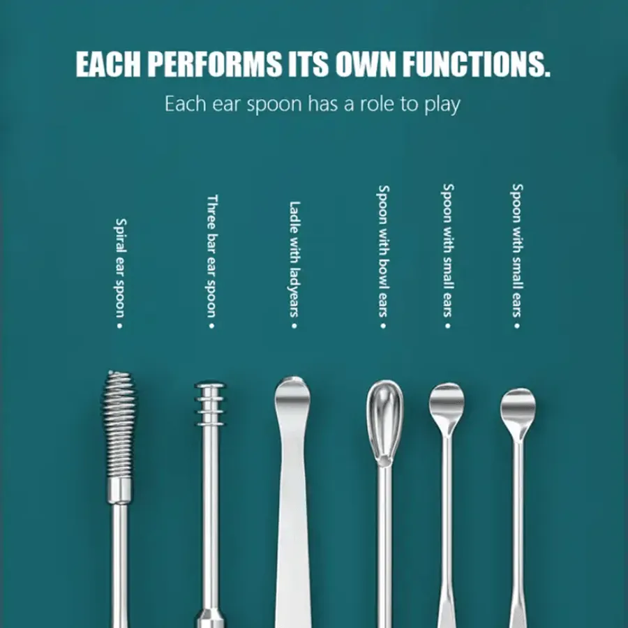 6pcs Ear Wax Removal Cleaning Tool Kit