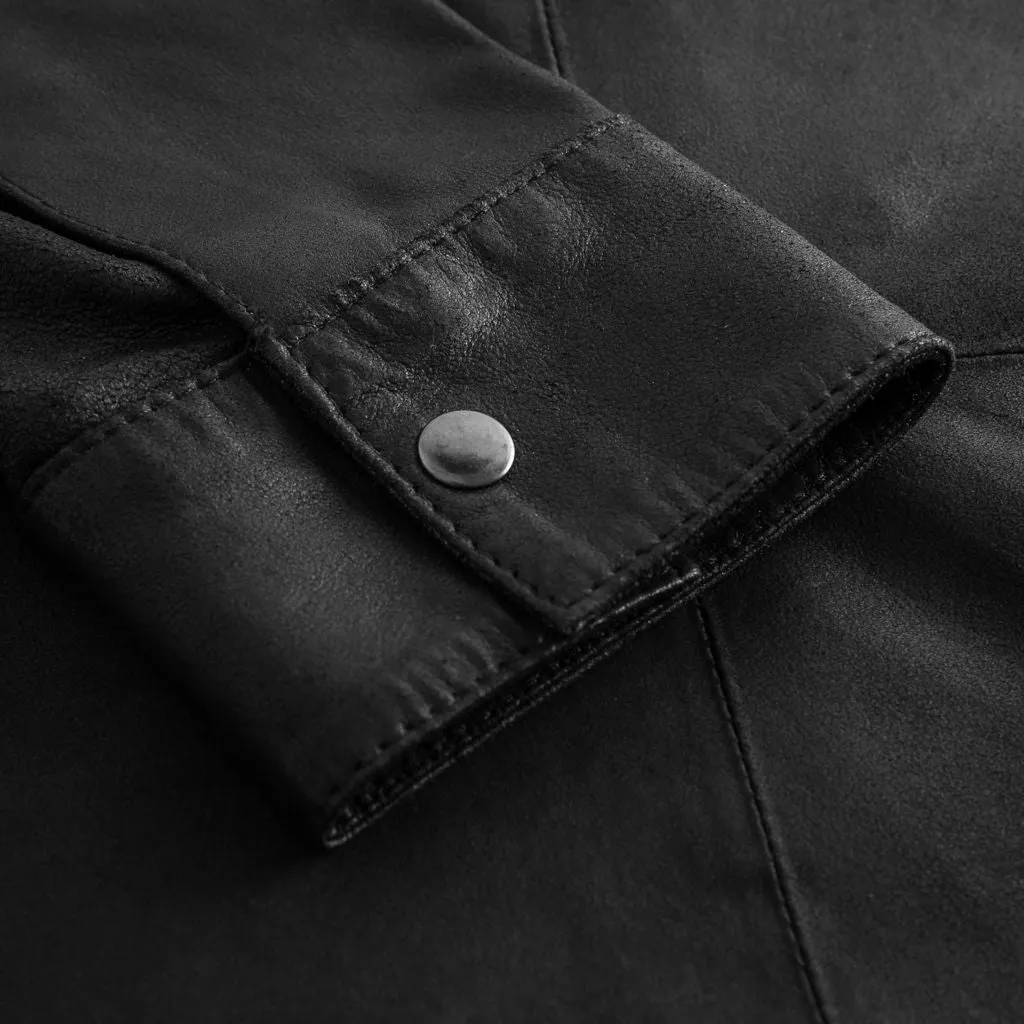 Basic Sharon shirt in soft leather quality / 50112 - Black (Nero)