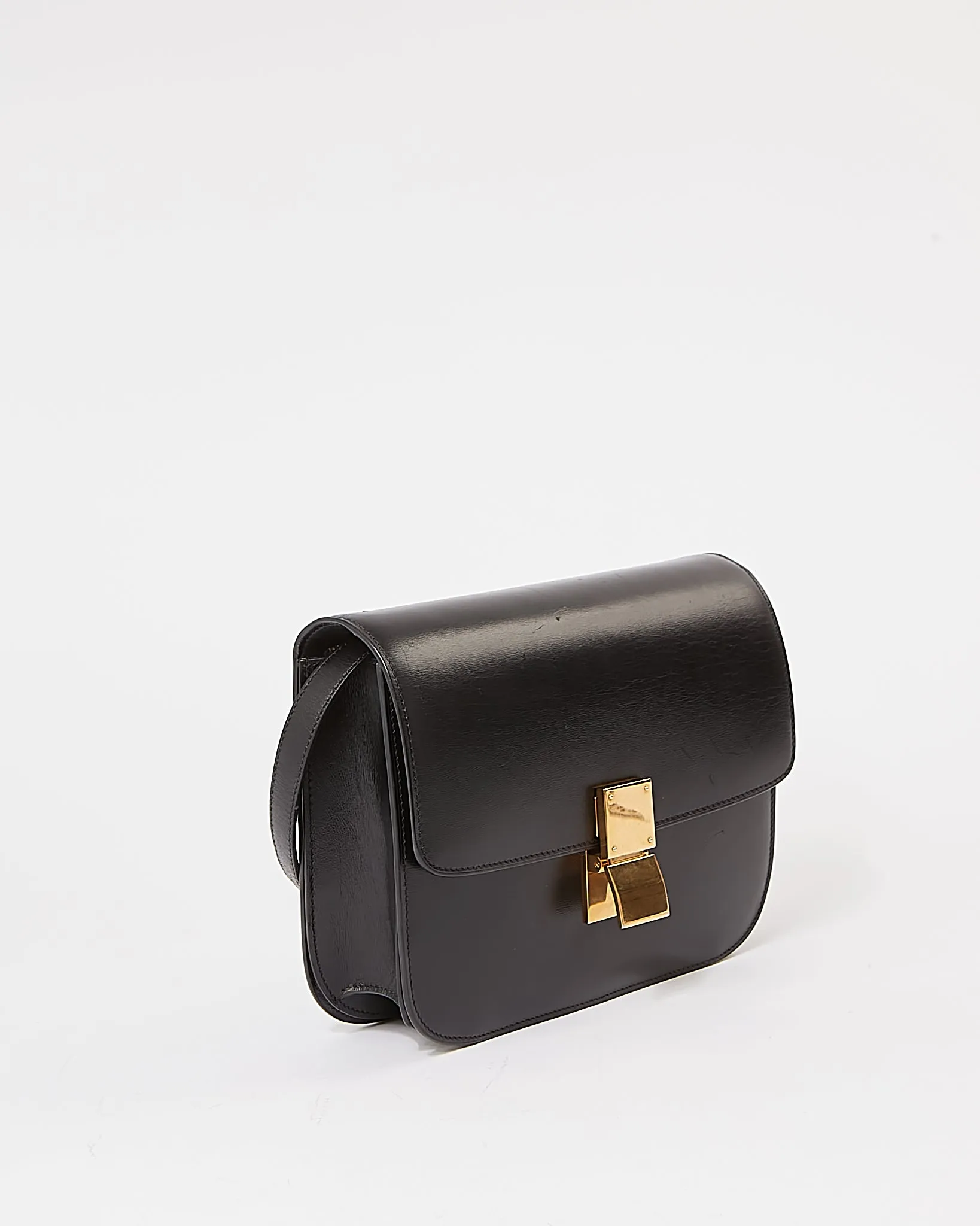 Celine Black Leather Medium Classic Box Bag