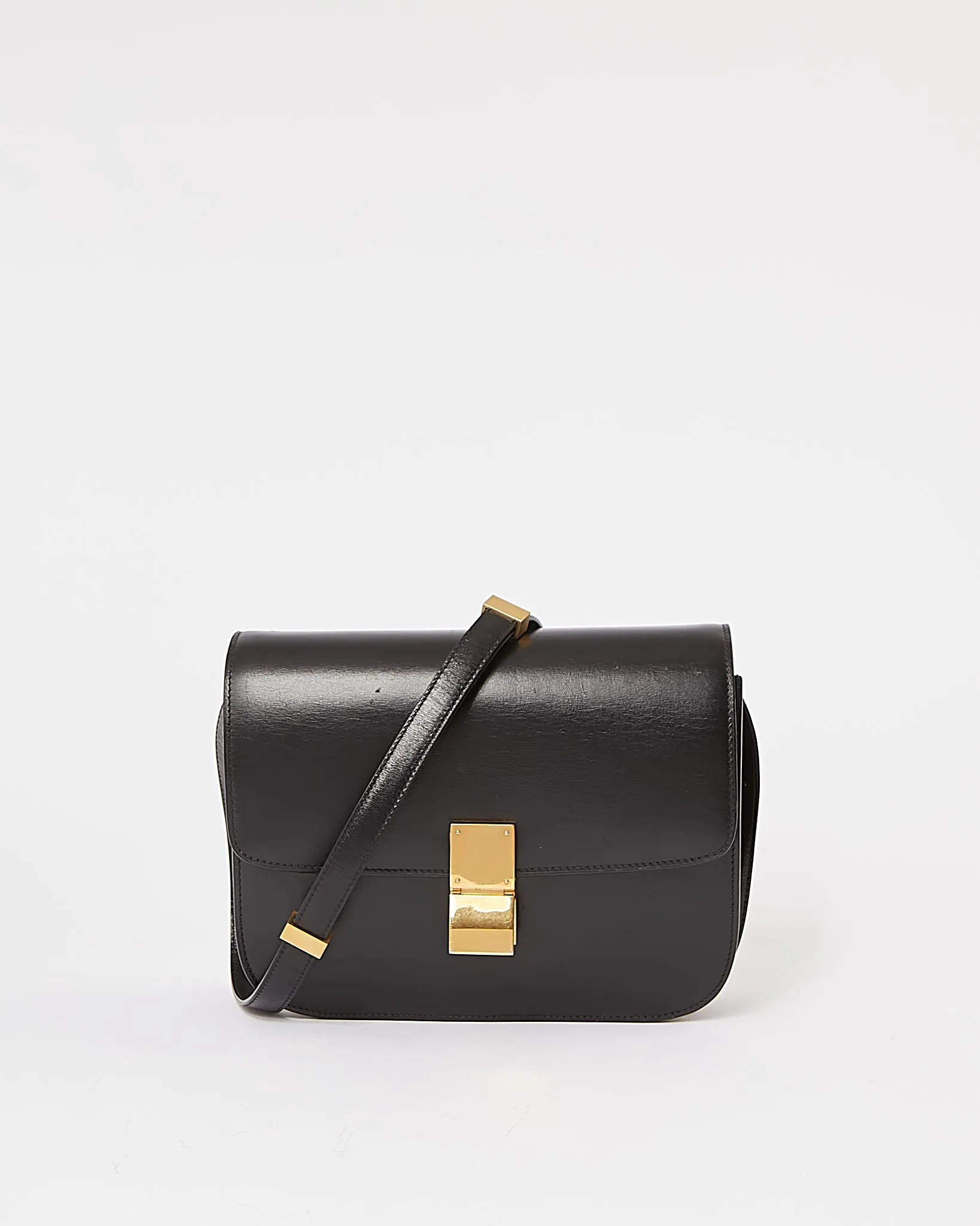 Celine Black Leather Medium Classic Box Bag