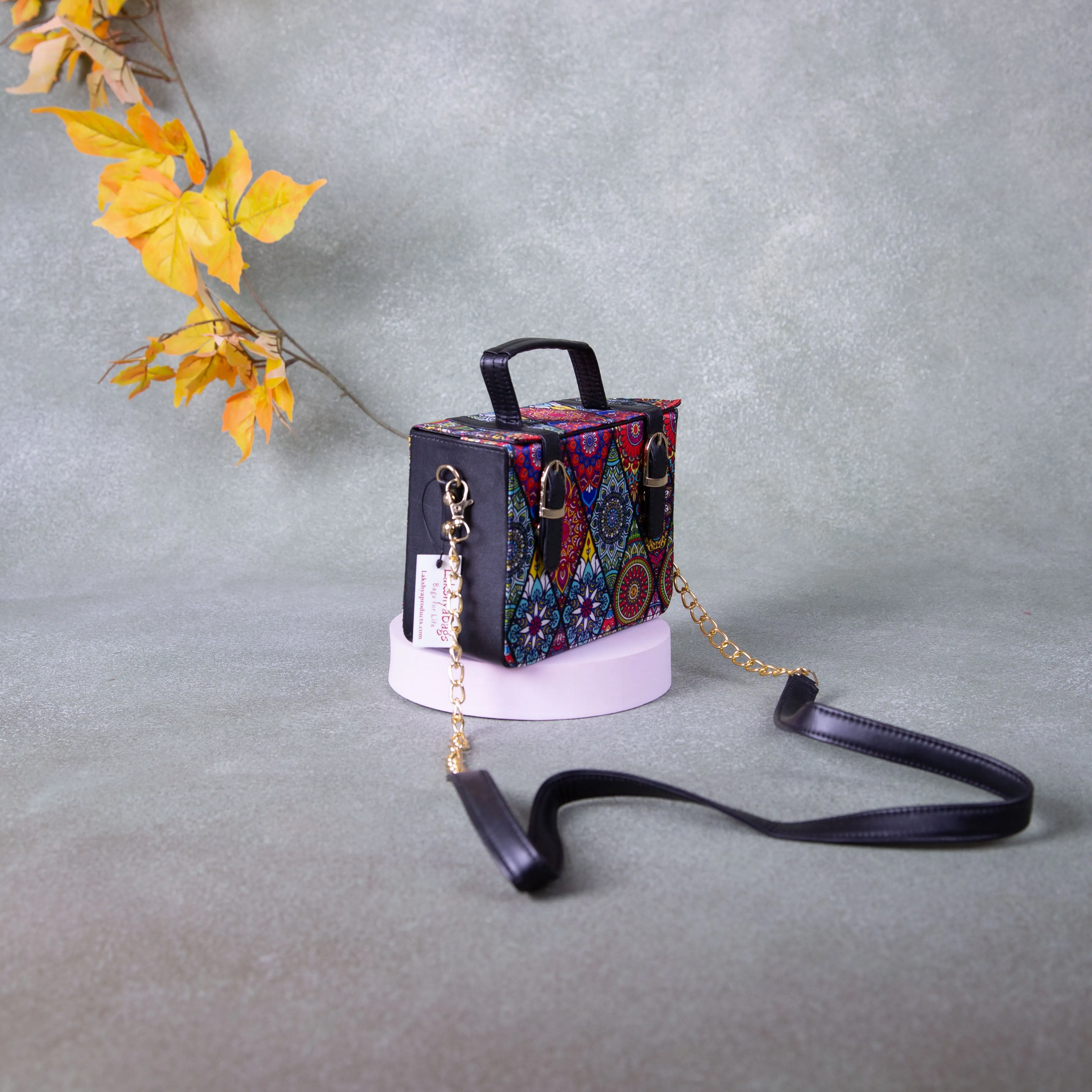 Cuboid Case Sling bags Multi-Colour Diamond Design.