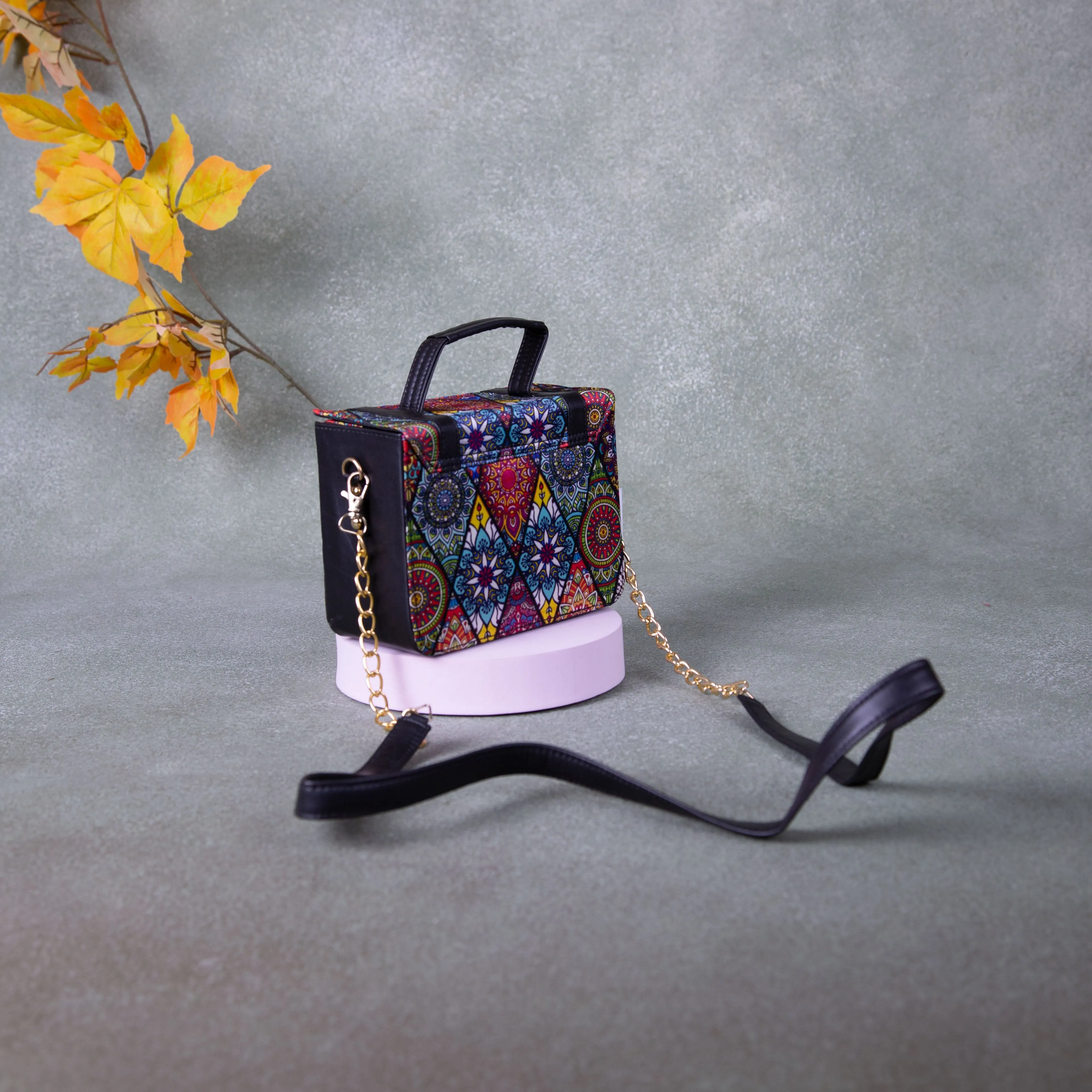 Cuboid Case Sling bags Multi-Colour Diamond Design.