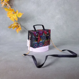 Cuboid Case Sling bags Multi-Colour Diamond Design.
