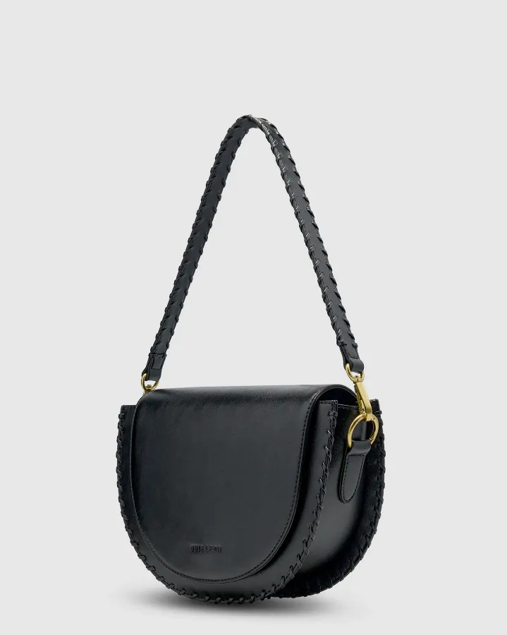 Daphne Tooled Shoulder Bag Black