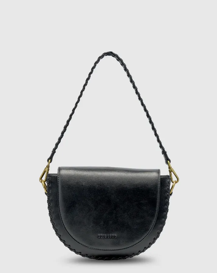 Daphne Tooled Shoulder Bag Black