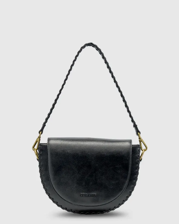 Daphne Tooled Shoulder Bag Black