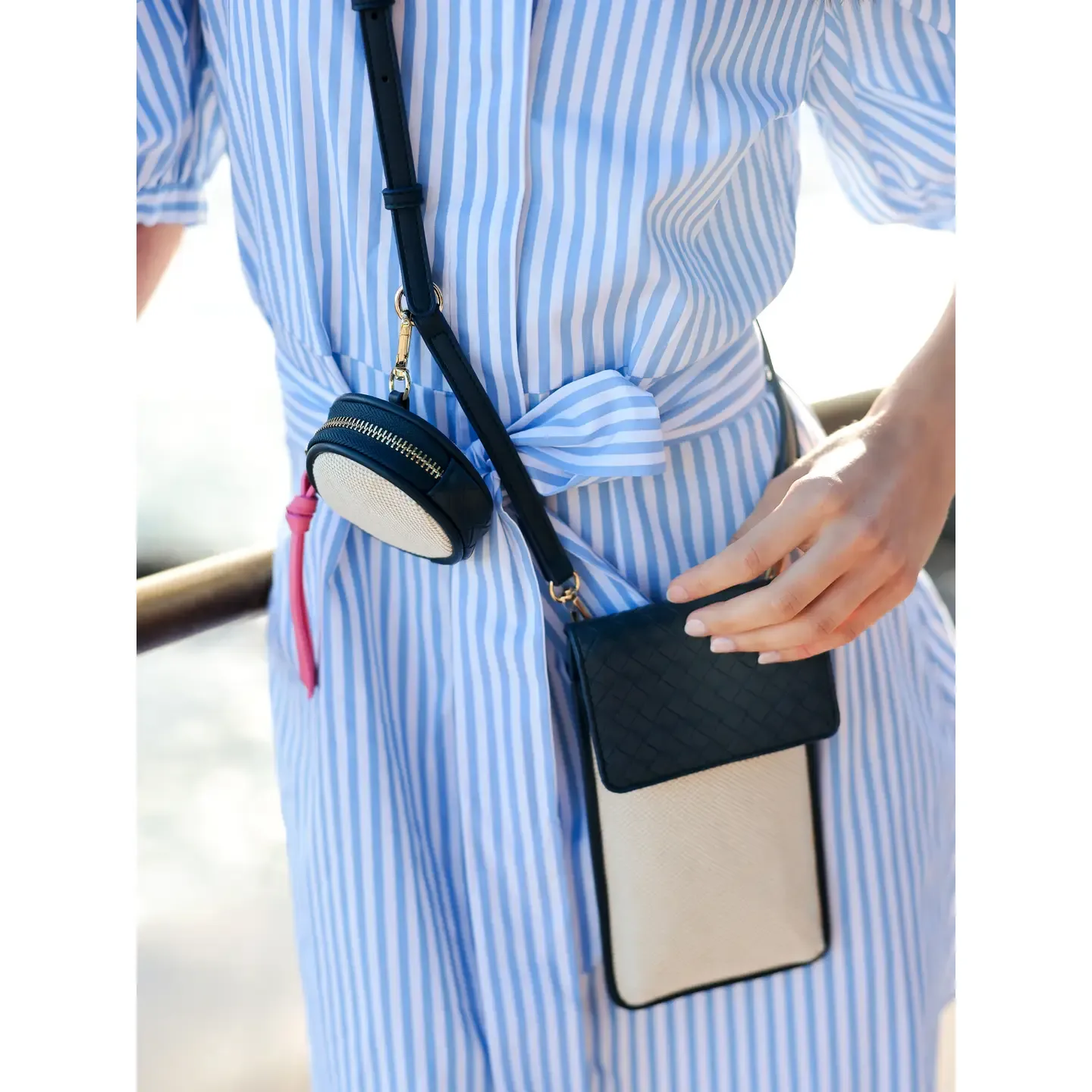 Frankie Phone Holder  Navy Crossbody with Removable Coin Pouch