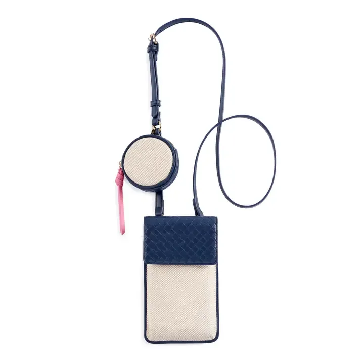 Frankie Phone Holder  Navy Crossbody with Removable Coin Pouch