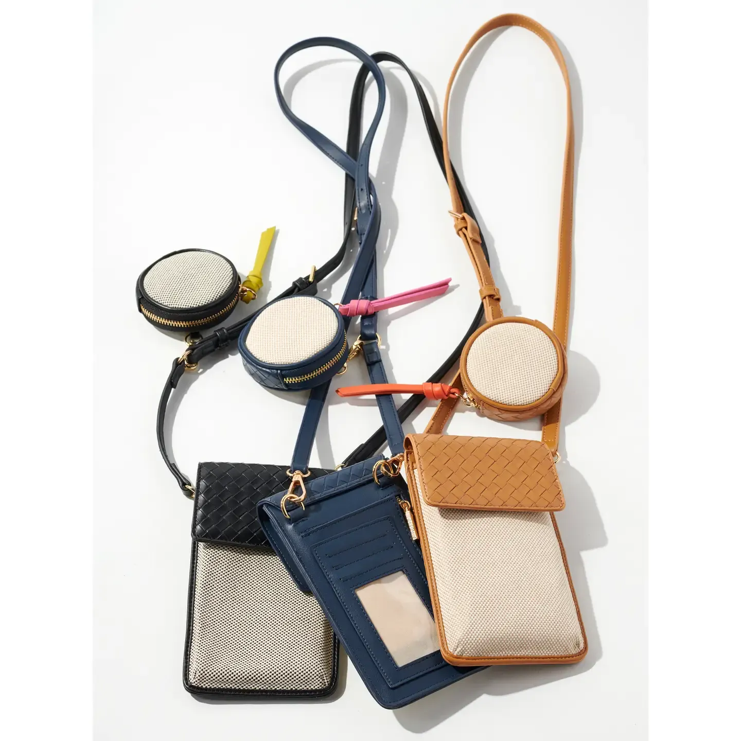 Frankie Phone Holder  Tan Crossbody with Removable Coin Pouch