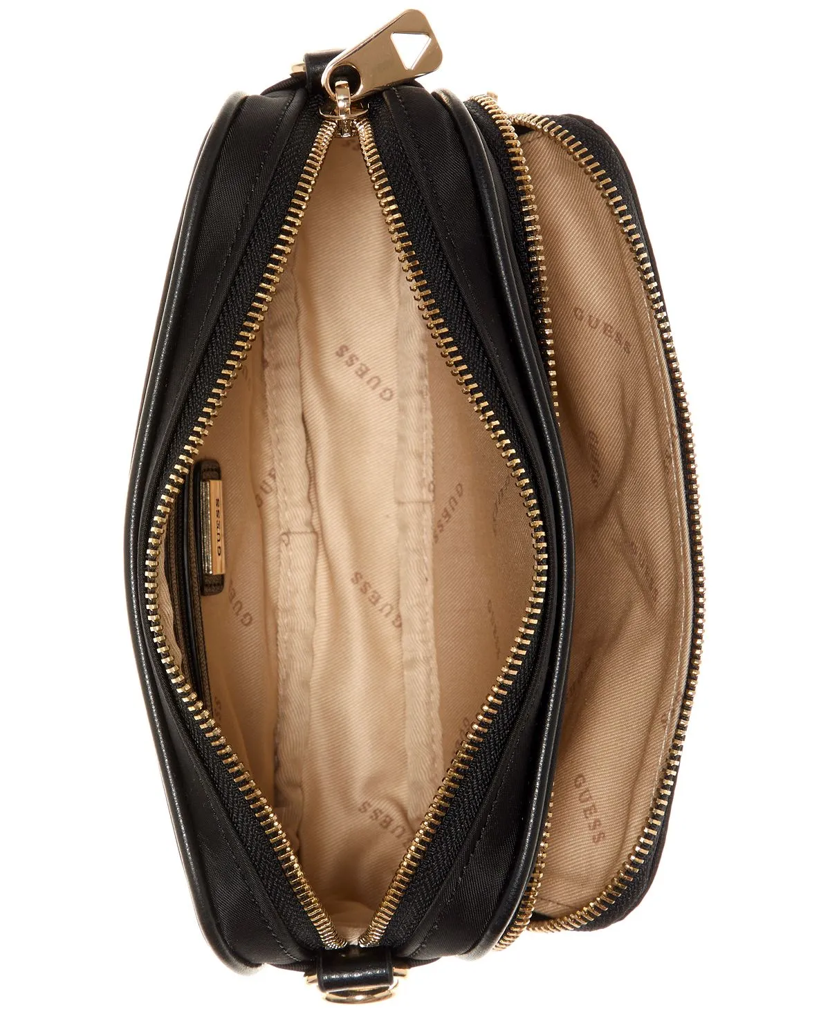 GUESS Little Bay Nylon Crossbody Bag with Double Compartment Camera black