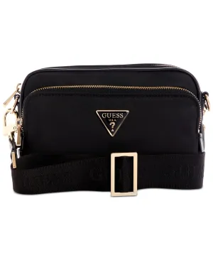 GUESS Little Bay Nylon Crossbody Bag with Double Compartment Camera black