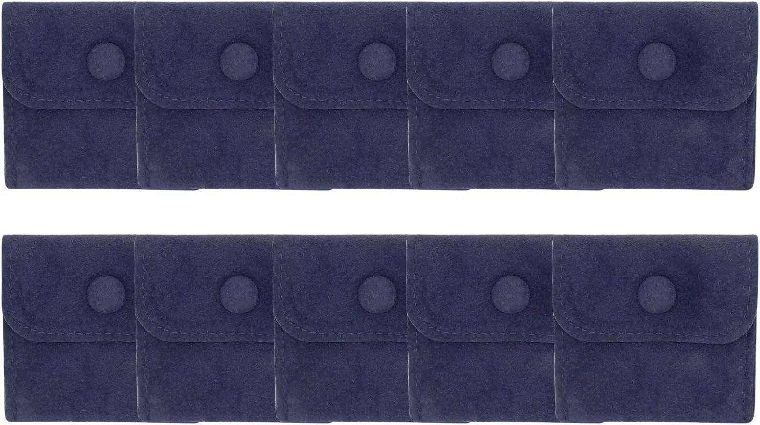 Hsiwto Pack of 10 Velvet Jewelry Pouch Storage Bags Portable Jewelry Gift Bag With Snap Button, Small Dark Blue