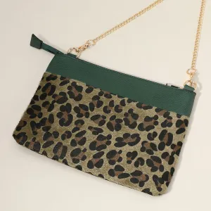 iLLASPARKZ Leopard Patterned Accented Faux Leather Crossbody Bag