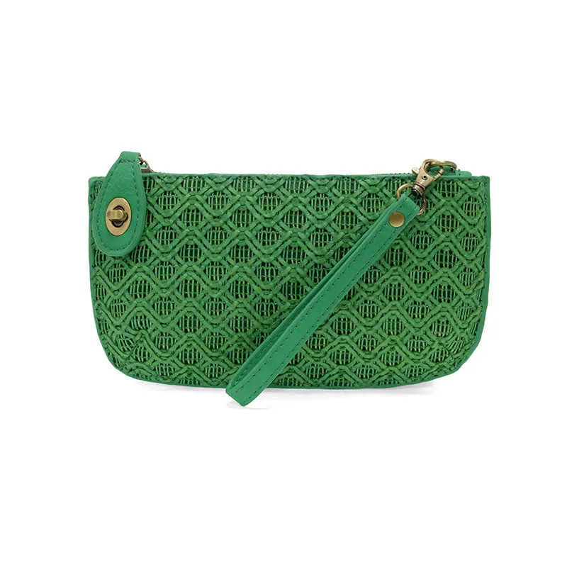 Lattice Woven Mini Crossbody Wristlet Clutch