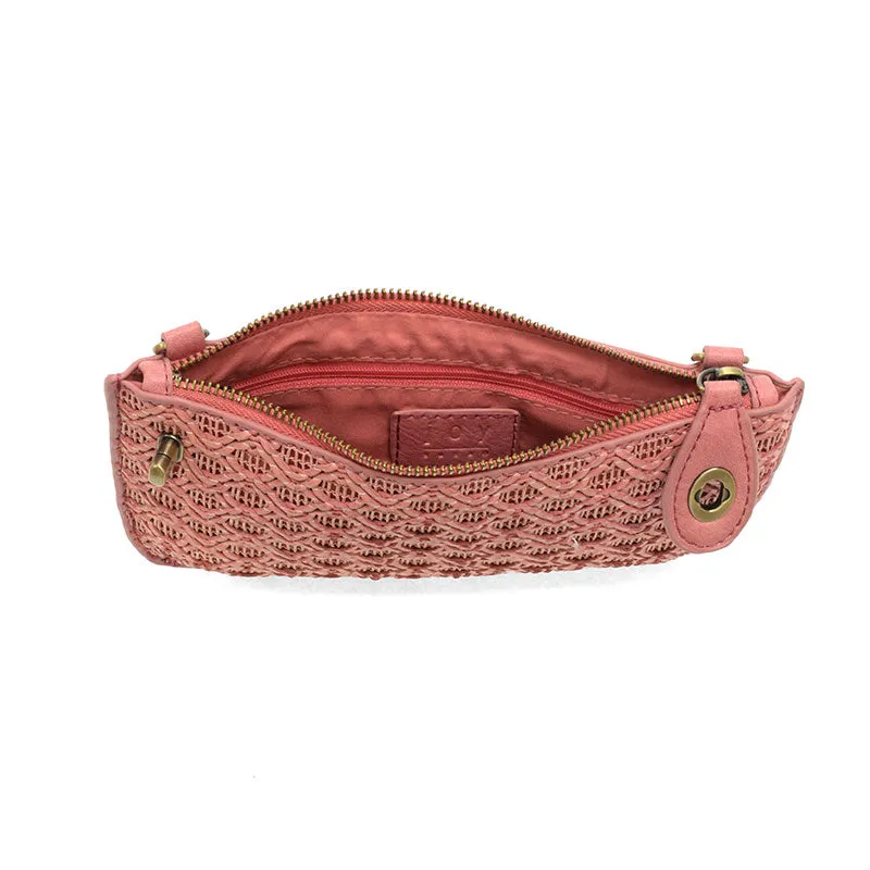 Lattice Woven Mini Crossbody Wristlet Clutch
