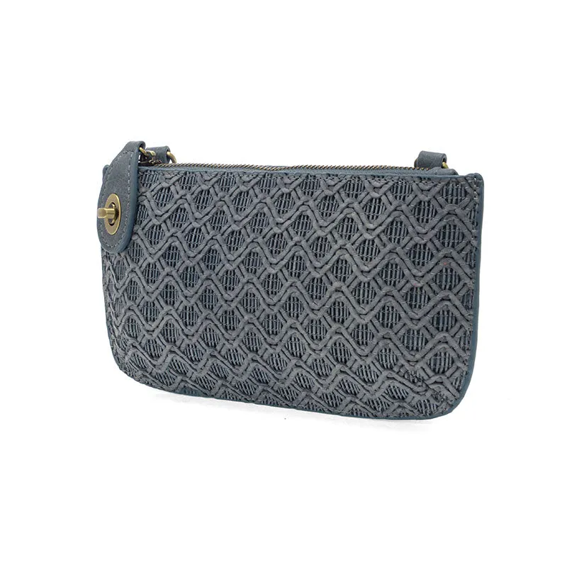 Lattice Woven Mini Crossbody Wristlet Clutch
