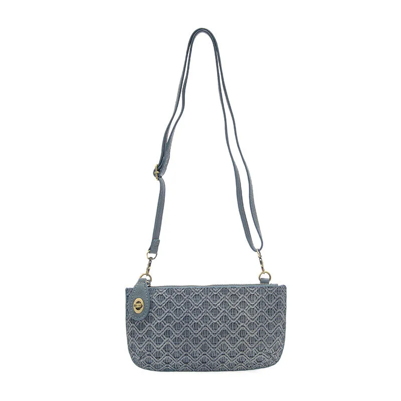 Lattice Woven Mini Crossbody Wristlet Clutch