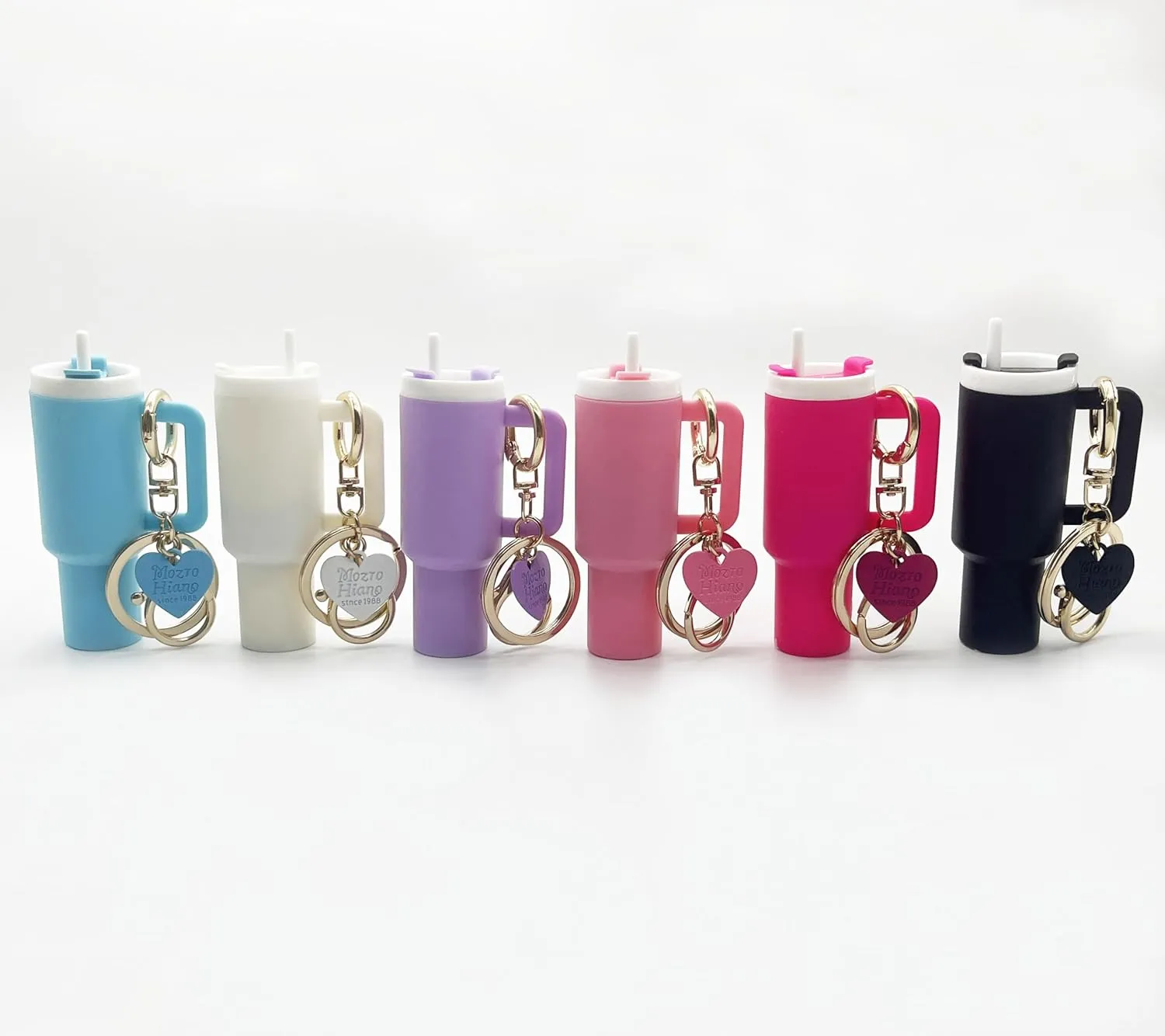 Mini Tumbler Keychain for Stanley Cup Accessories,Cute Mini Cup Heart Charm for School Bag Backpack Girl Women
