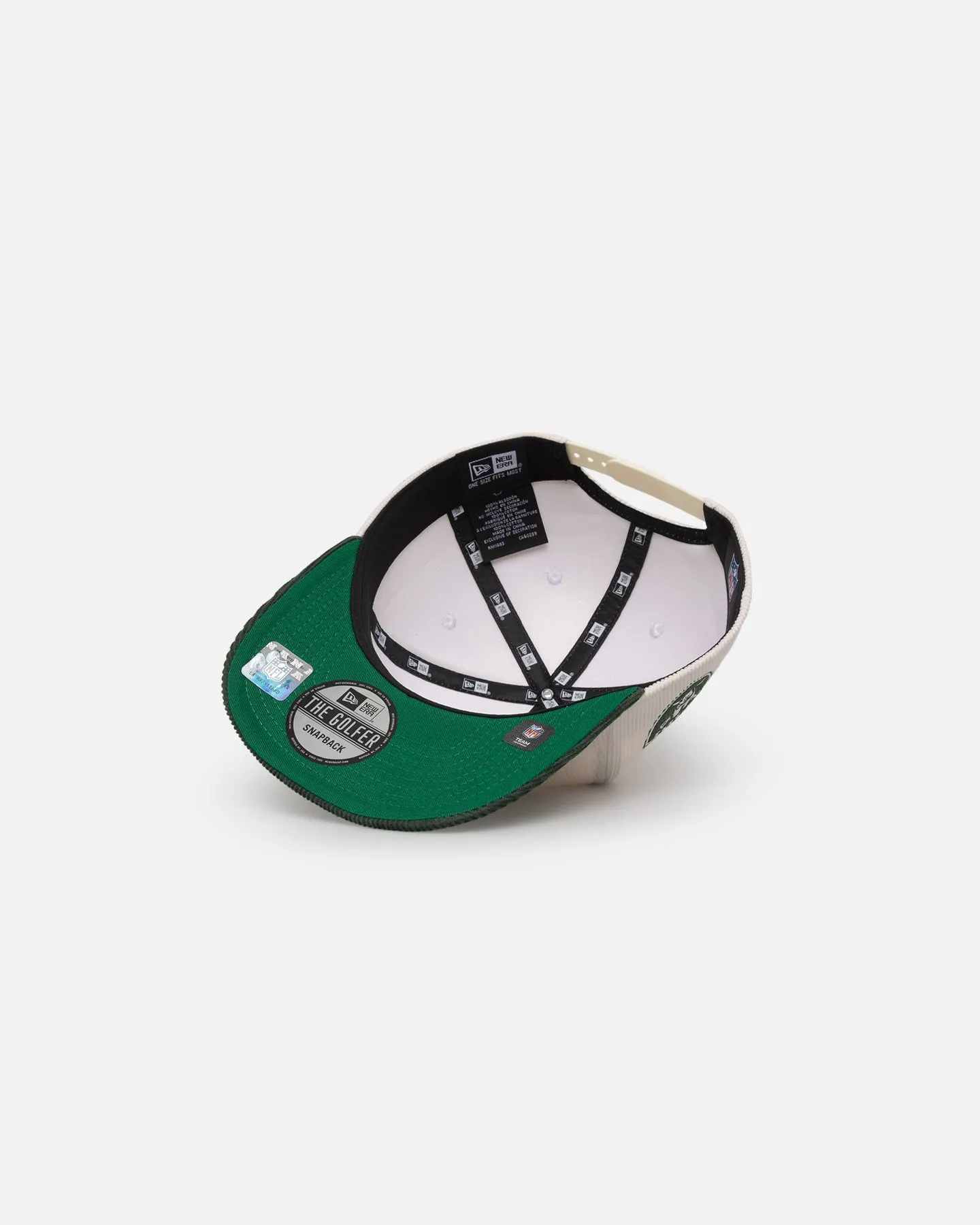 New Era Las Vegas Raiders 'Currency Corduroy' Golfer Pre-Curved Snapback Chrome White