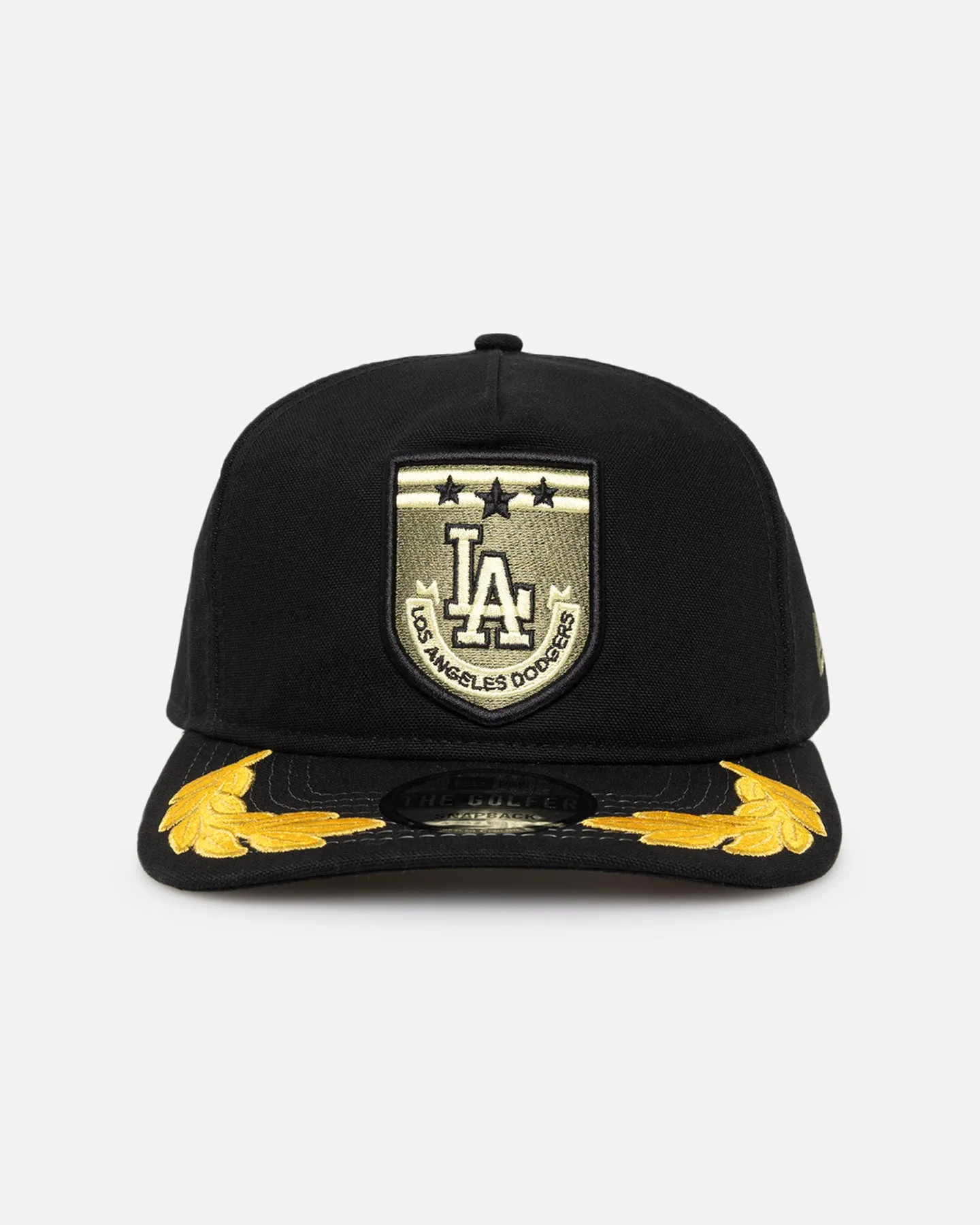 New Era Los Angeles Dodgers 'Military Patch' Pre-Curved Golfer Snapback Black