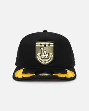 New Era Los Angeles Dodgers 'Military Patch' Pre-Curved Golfer Snapback Black