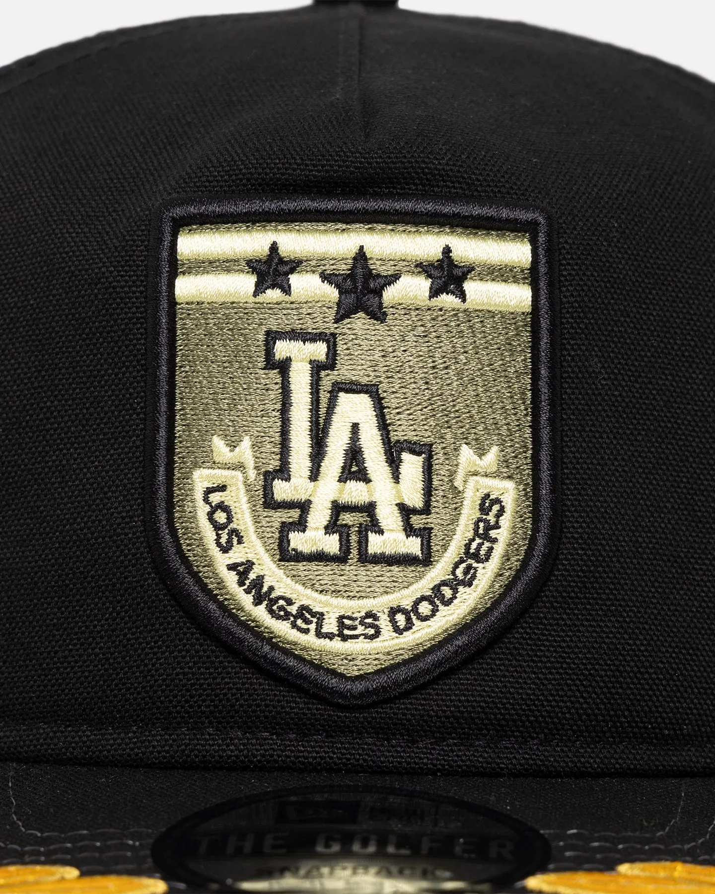 New Era Los Angeles Dodgers 'Military Patch' Pre-Curved Golfer Snapback Black