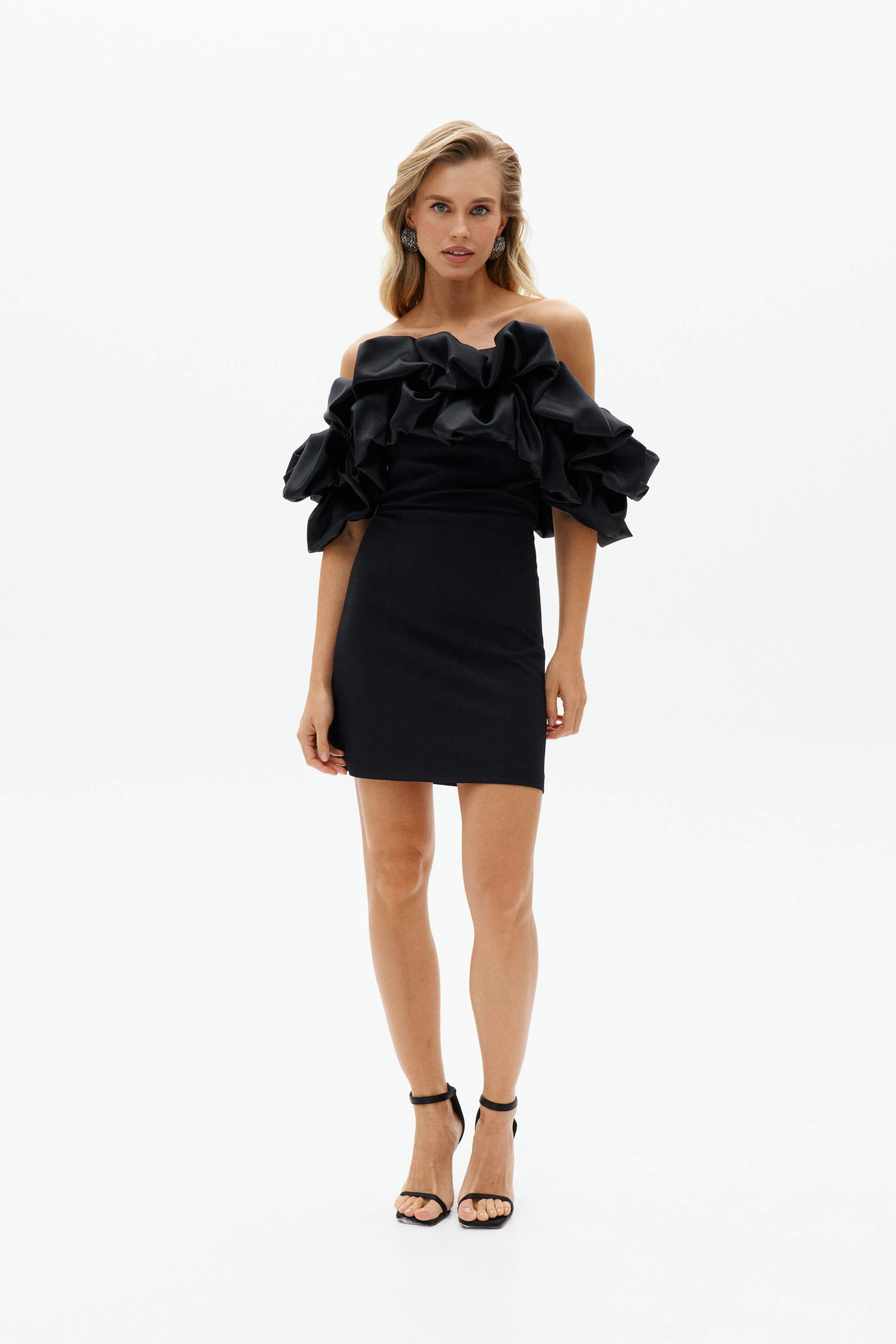 Off-shoulder Ruffled Minidress
