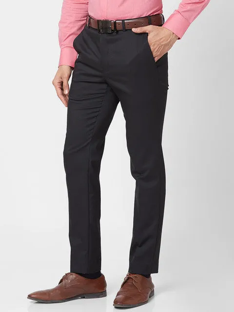 Park Avenue Men Black Neo Fit Structured Trouser