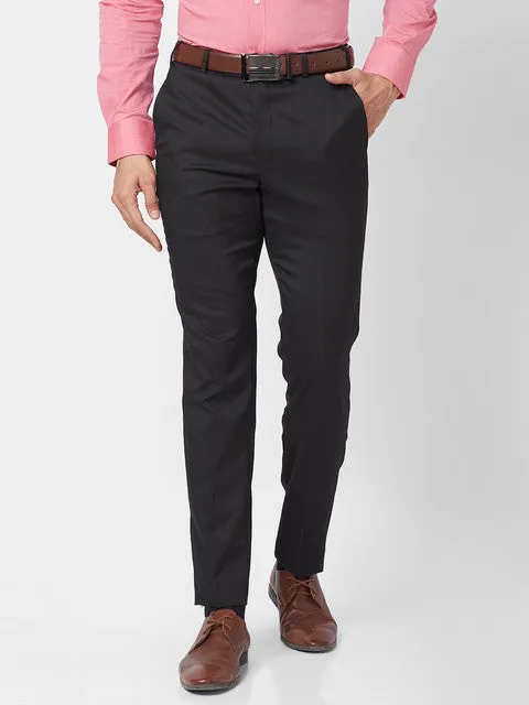 Park Avenue Men Black Neo Fit Structured Trouser