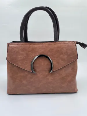 Peach Solid Shoulder Bag
