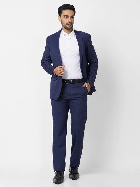 Raymond Men Blue Structured Contemporary Fit Terylene Suit