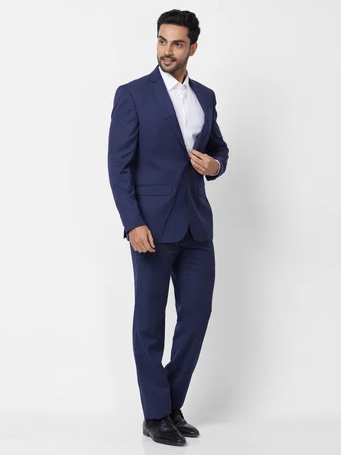 Raymond Men Blue Structured Contemporary Fit Terylene Suit