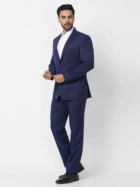 Raymond Men Blue Structured Contemporary Fit Terylene Suit