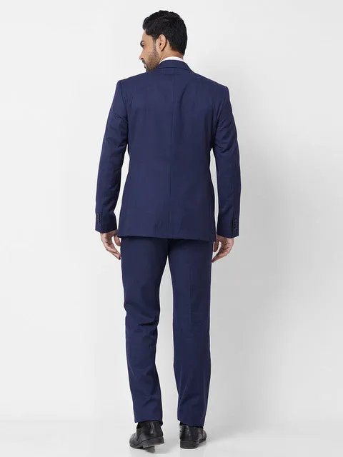Raymond Men Blue Structured Contemporary Fit Terylene Suit