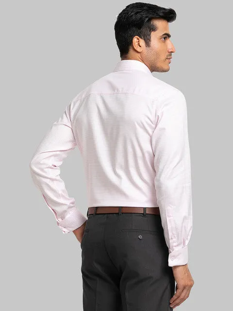 Raymond Men Red Contemporary Fit Structured Cutaway Collar Shirt