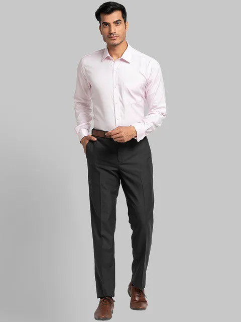 Raymond Men Red Contemporary Fit Structured Cutaway Collar Shirt