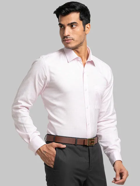 Raymond Men Red Contemporary Fit Structured Cutaway Collar Shirt