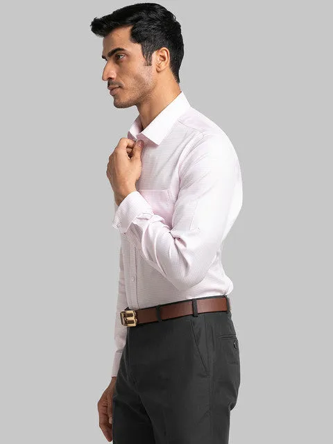 Raymond Men Red Contemporary Fit Structured Cutaway Collar Shirt