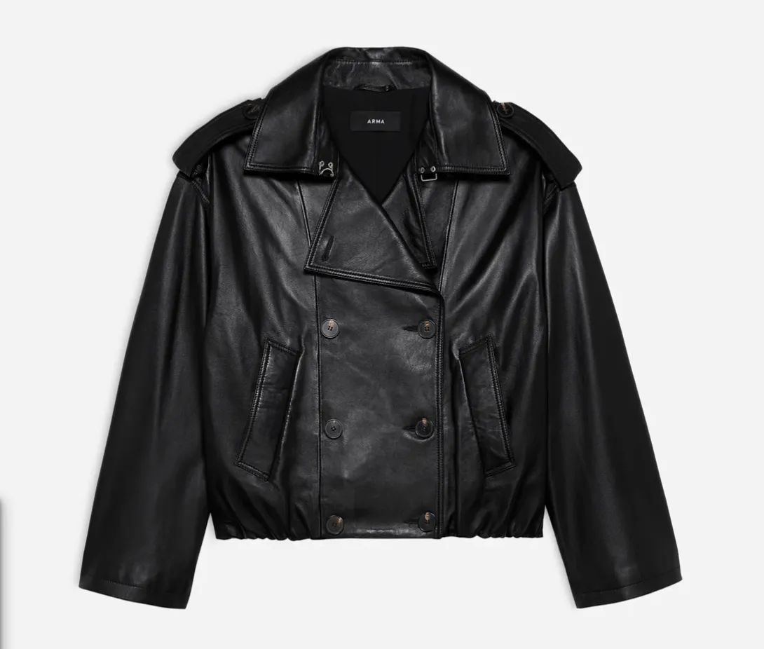 Rima Cropped Leather Trench