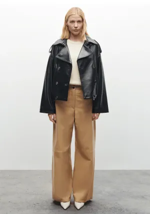 Rima Cropped Leather Trench