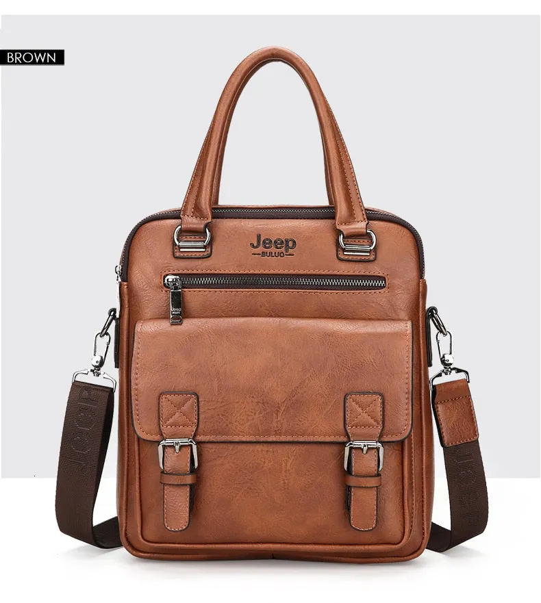 West Louis Men's Luxury Leather Business Briefcase