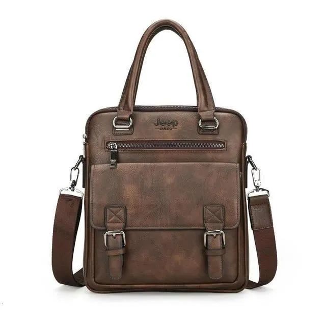 West Louis Men's Luxury Leather Business Briefcase