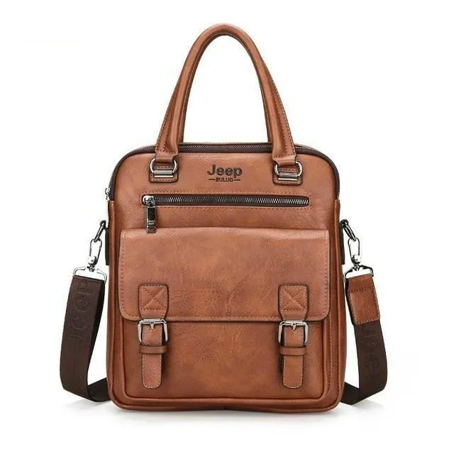 West Louis Men's Luxury Leather Business Briefcase