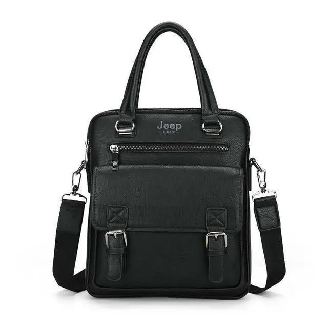 West Louis Men's Luxury Leather Business Briefcase
