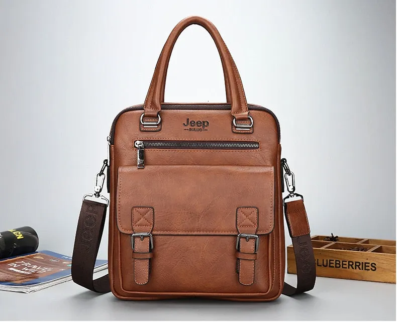 West Louis Men's Luxury Leather Business Briefcase