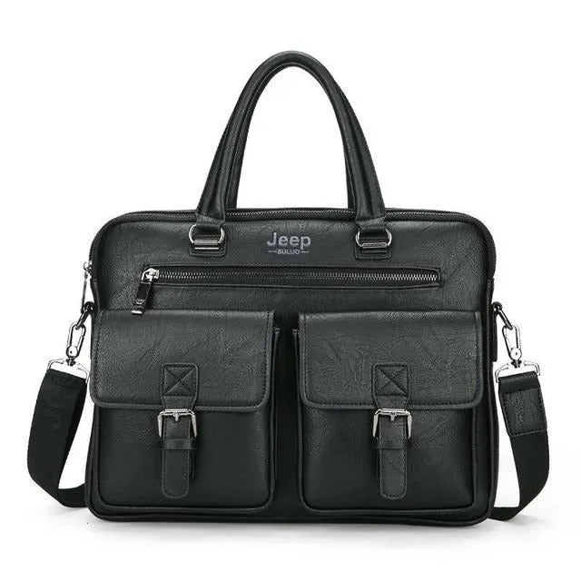 West Louis Men's Luxury Leather Business Briefcase